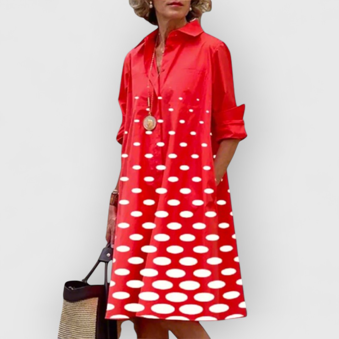 Valerie - Retro Radiance Lapel Dress