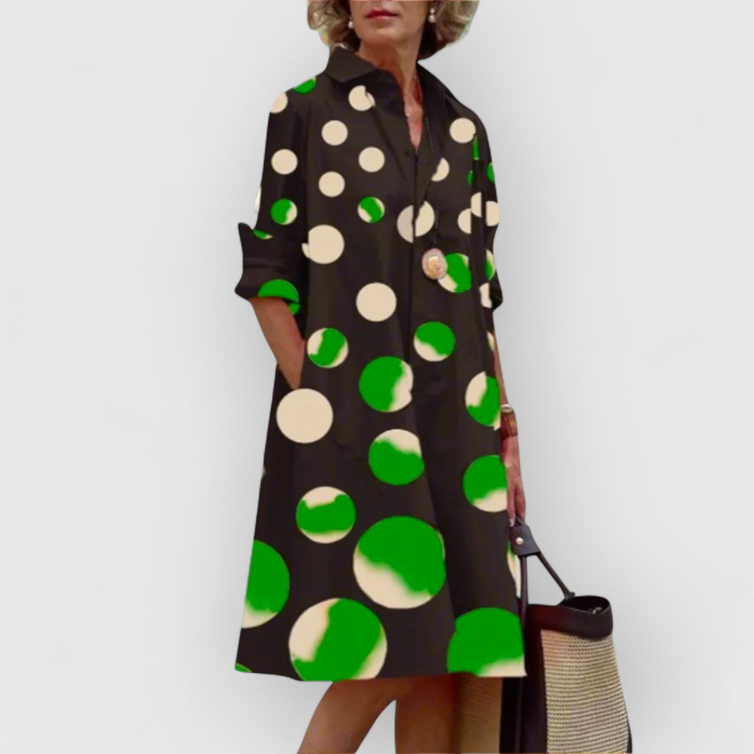 Vienna - Modern Pop Dot Lapel Dress