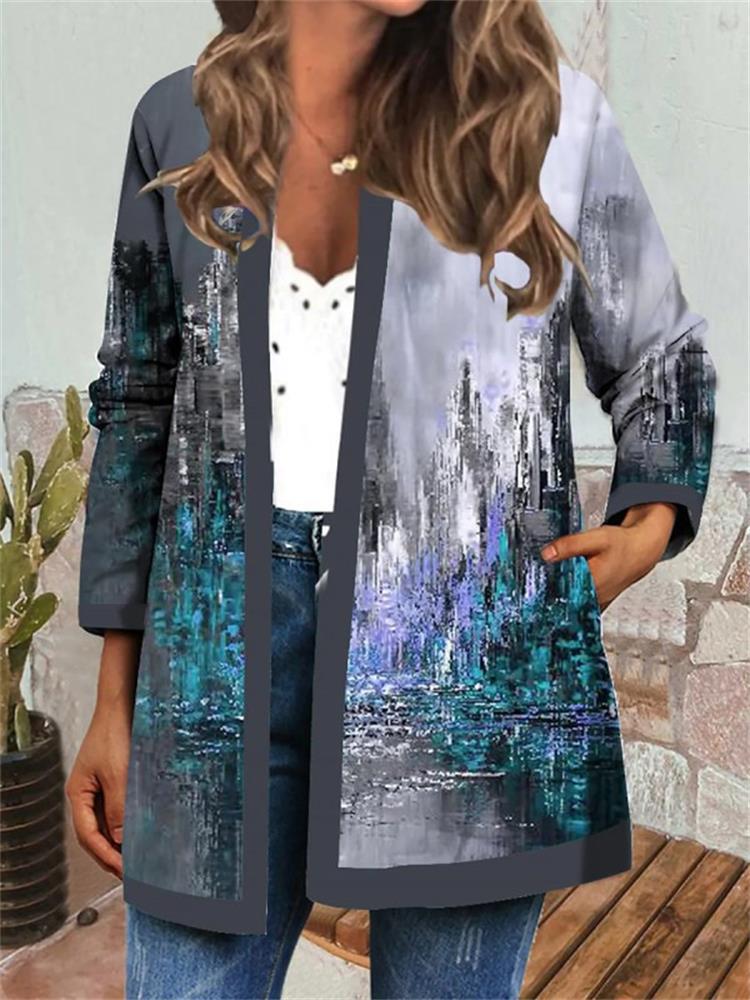 Lydia - Abstract Retro Style Printed Cardigan