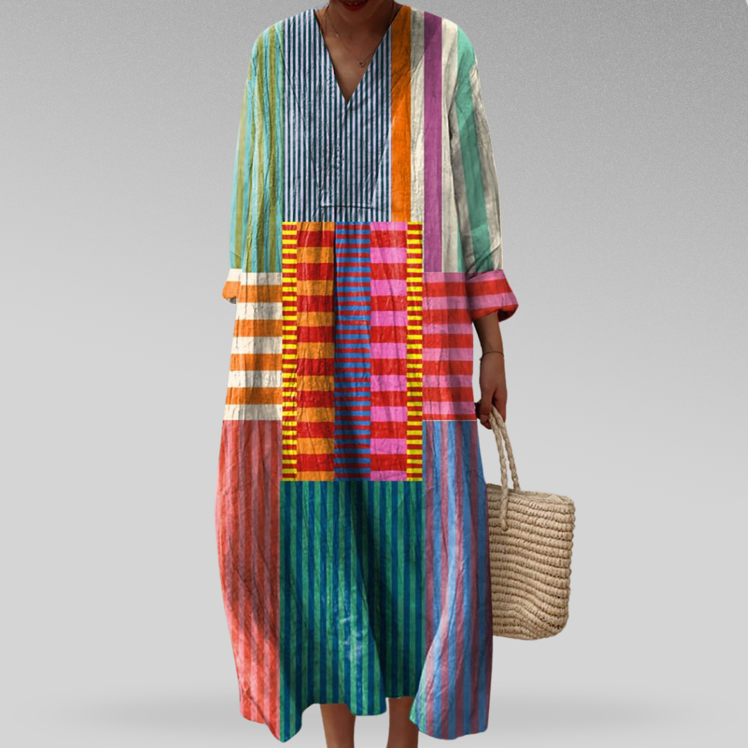 Orielle - Boho Stripe Maxi Dress