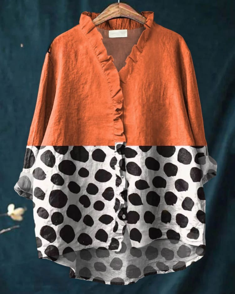 Dehlia – Wild Contrast Ruffle Shirt