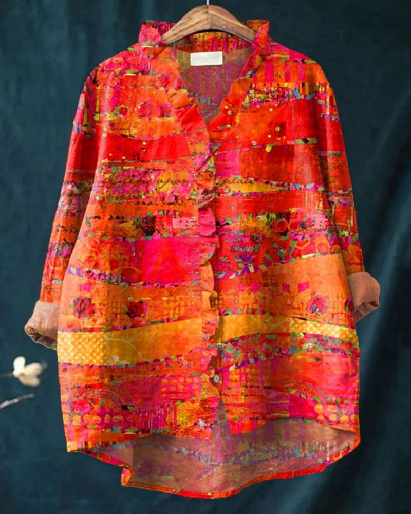 Samara - Painted Radiance Ruffle Shirt