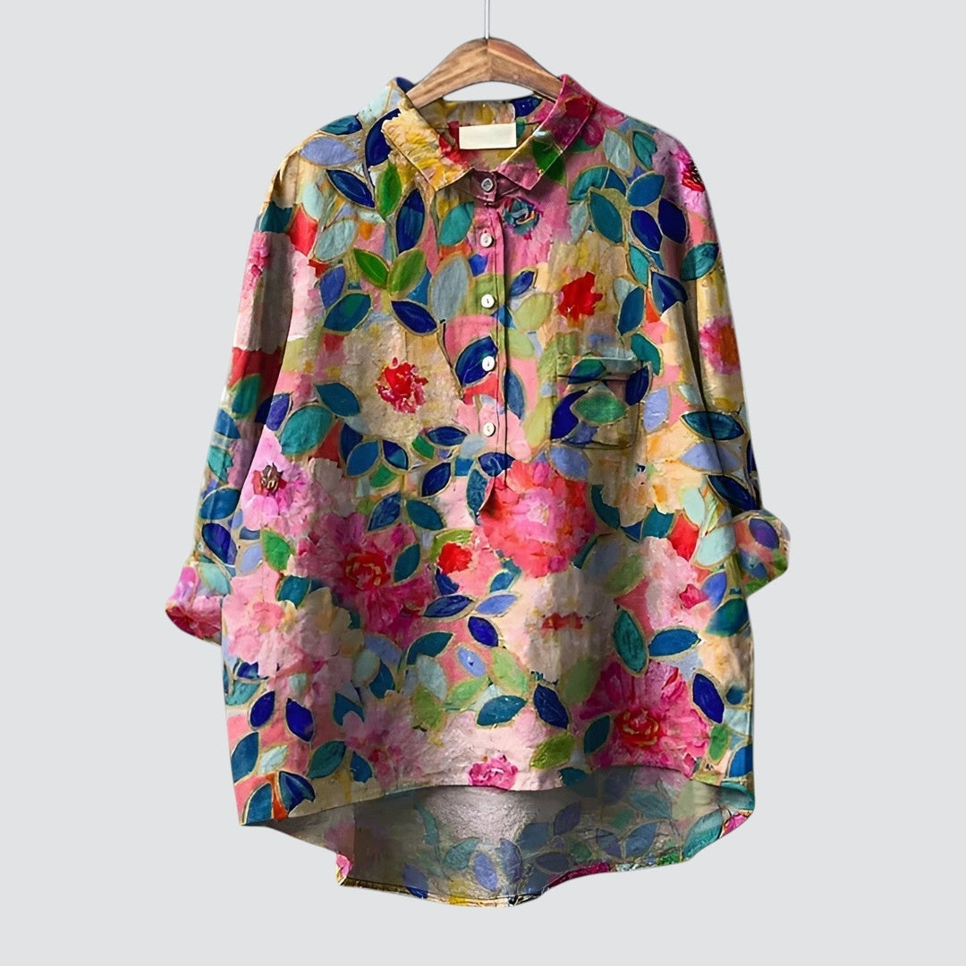 Ellah – Artistic Bloom Shirt Blouse