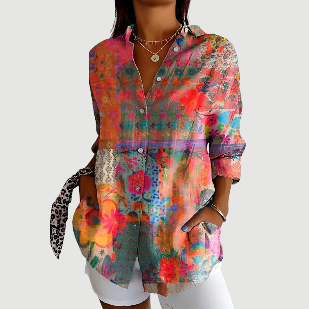 Almie – Boho Splash Shirt Blouse