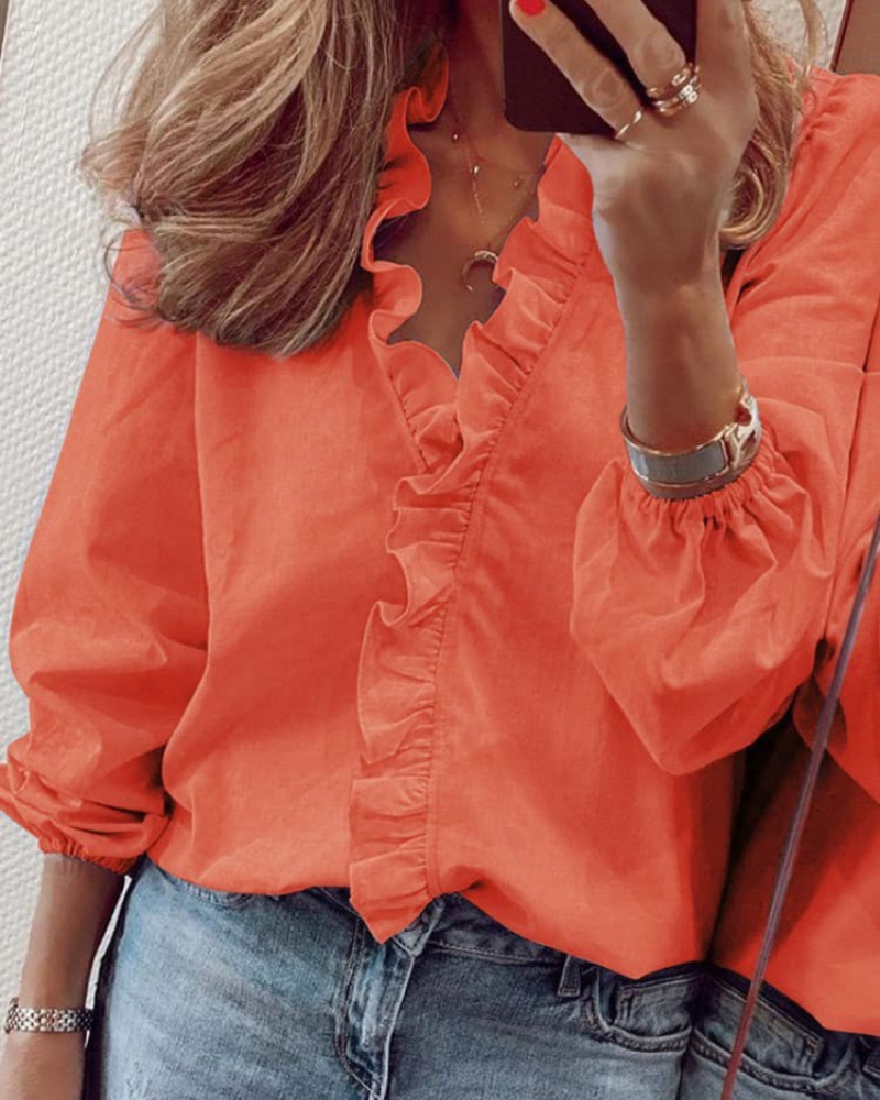 Willa - Vibrant Charm Ruffle Shirt