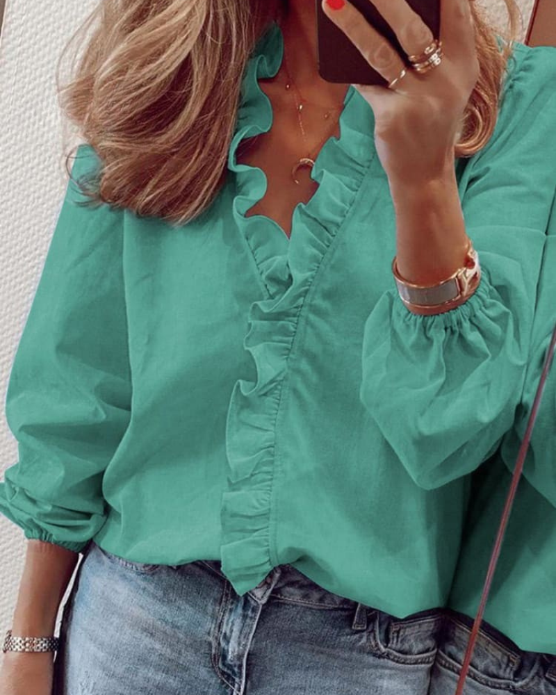 Willa - Vibrant Charm Ruffle Shirt