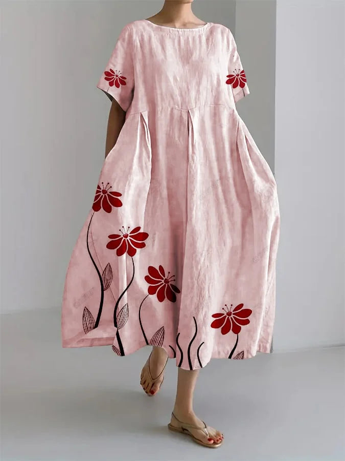 Rosalie - Botanical Print Loose Dress