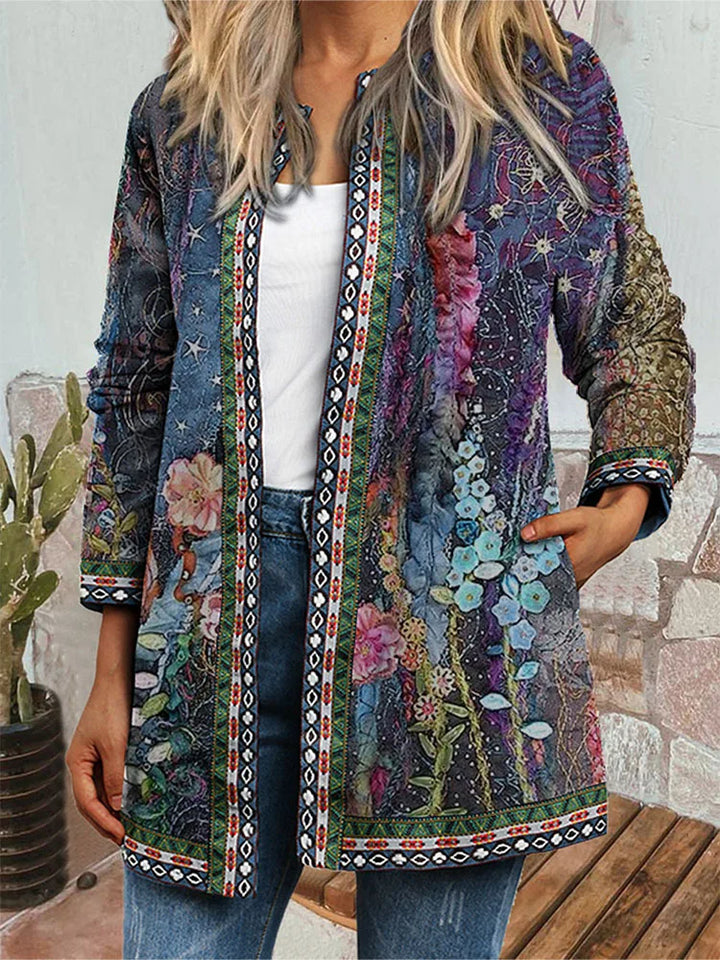 Layla - Comfy Retro Style Printed Cardigan