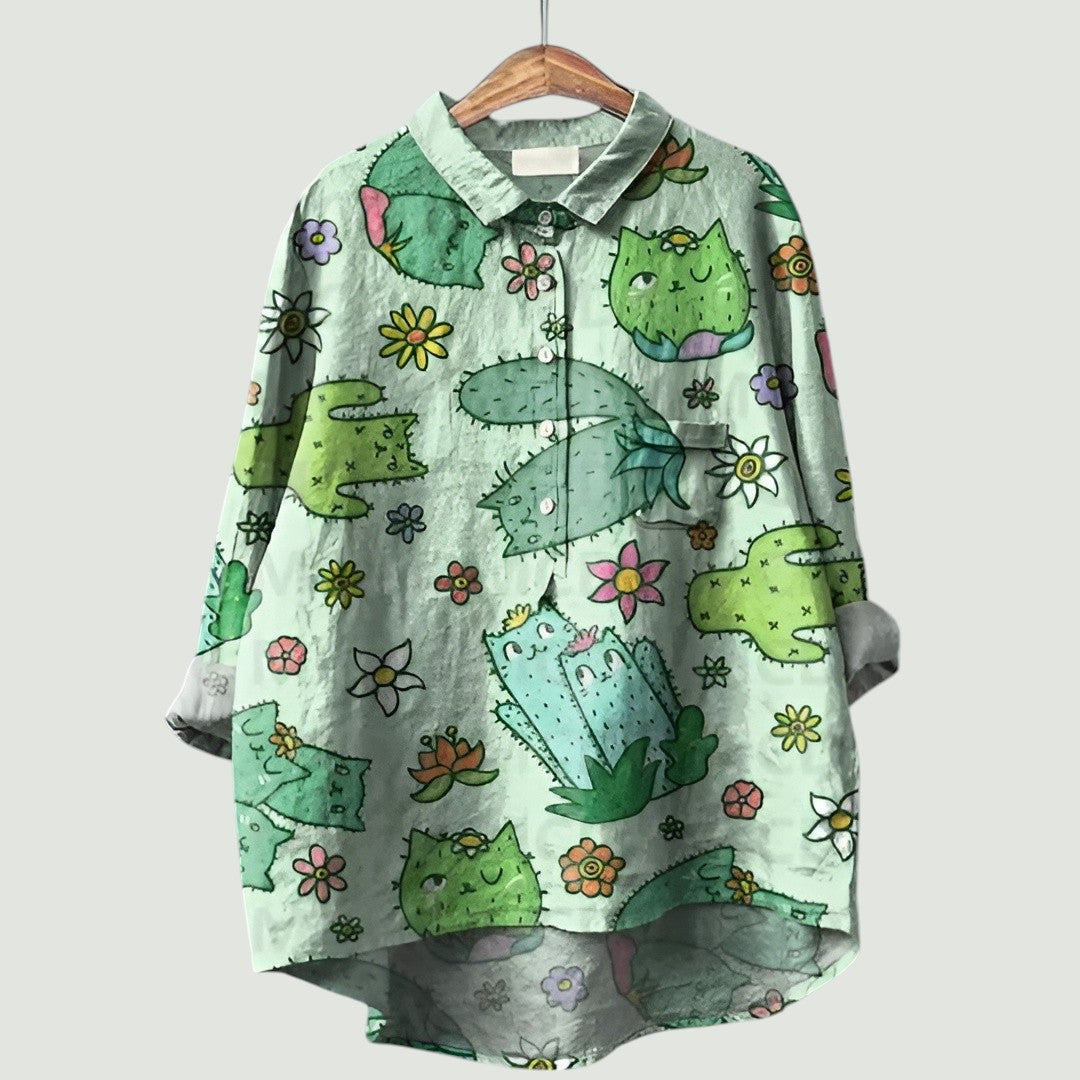 Jennie – Sunset Garden Shirt Blouse