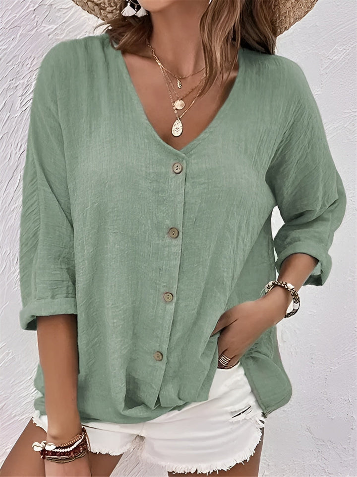 Sanne – Breezy Button Shirt Blouse